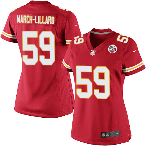 Women's Limited Justin March-Lillard Nike Jersey Red Home - #59 NFL Kansas City Chiefs